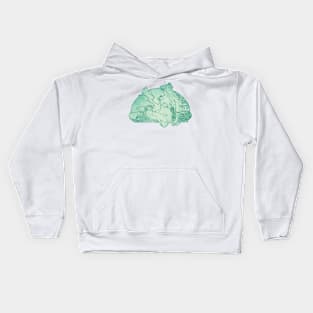 Long Haired Woman Reading In Mint Kids Hoodie